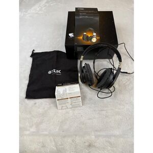 TDK ST750 Signature Sound On-Ear Headphones with Built-in Amplifier Black Gold
